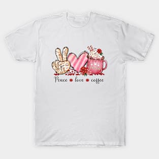 peace and love and coffee T-Shirt